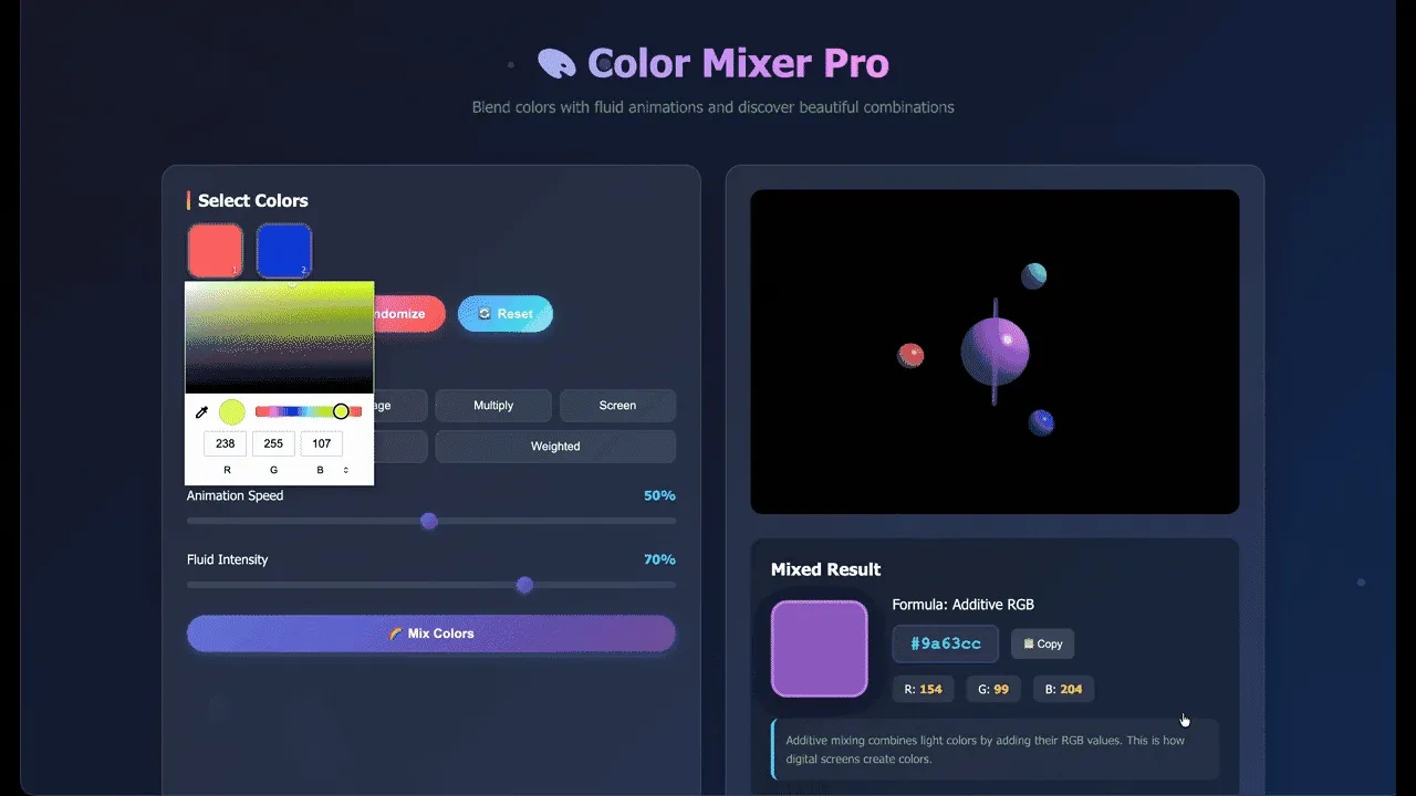 Colour-mixing tools generated by deepseek